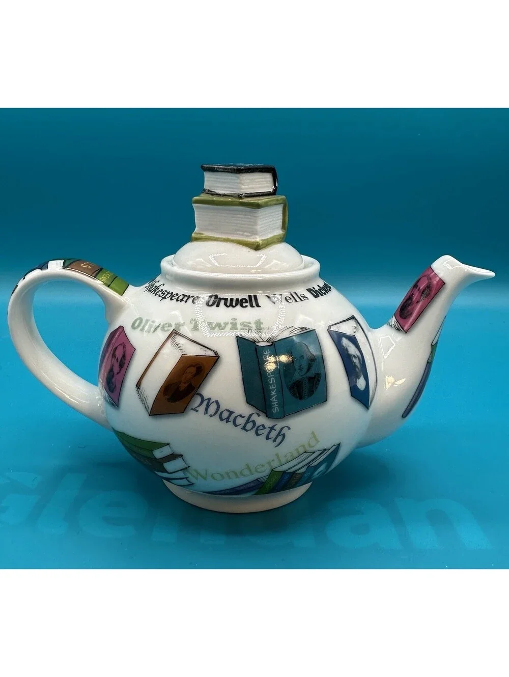 Paul Cardew Novel-Tea Book Teapot Oliver Twist Tom Sawyer Literary Ceramic 18 oz